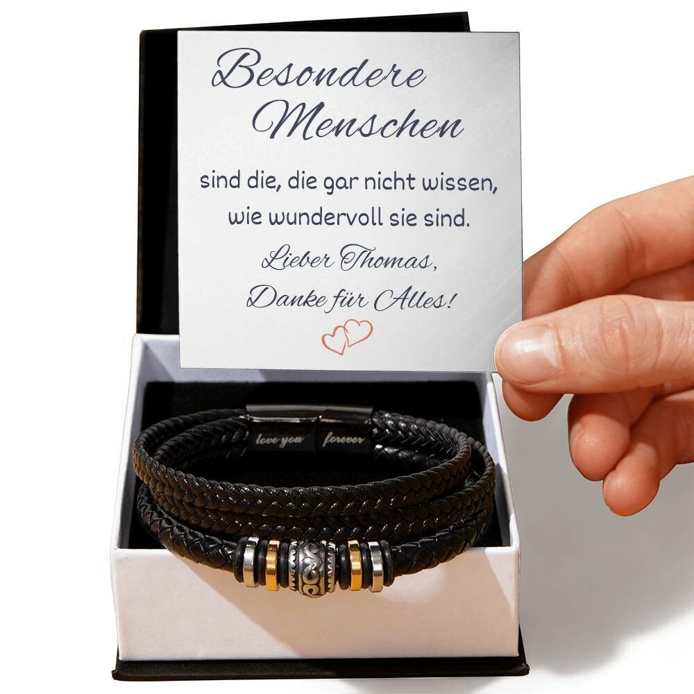 Lederarmband personalisiert "Besondere Menschen", Geschenk Valentinstag, Geschenk Lieblingsmensch, Danke Geschenk Freundin