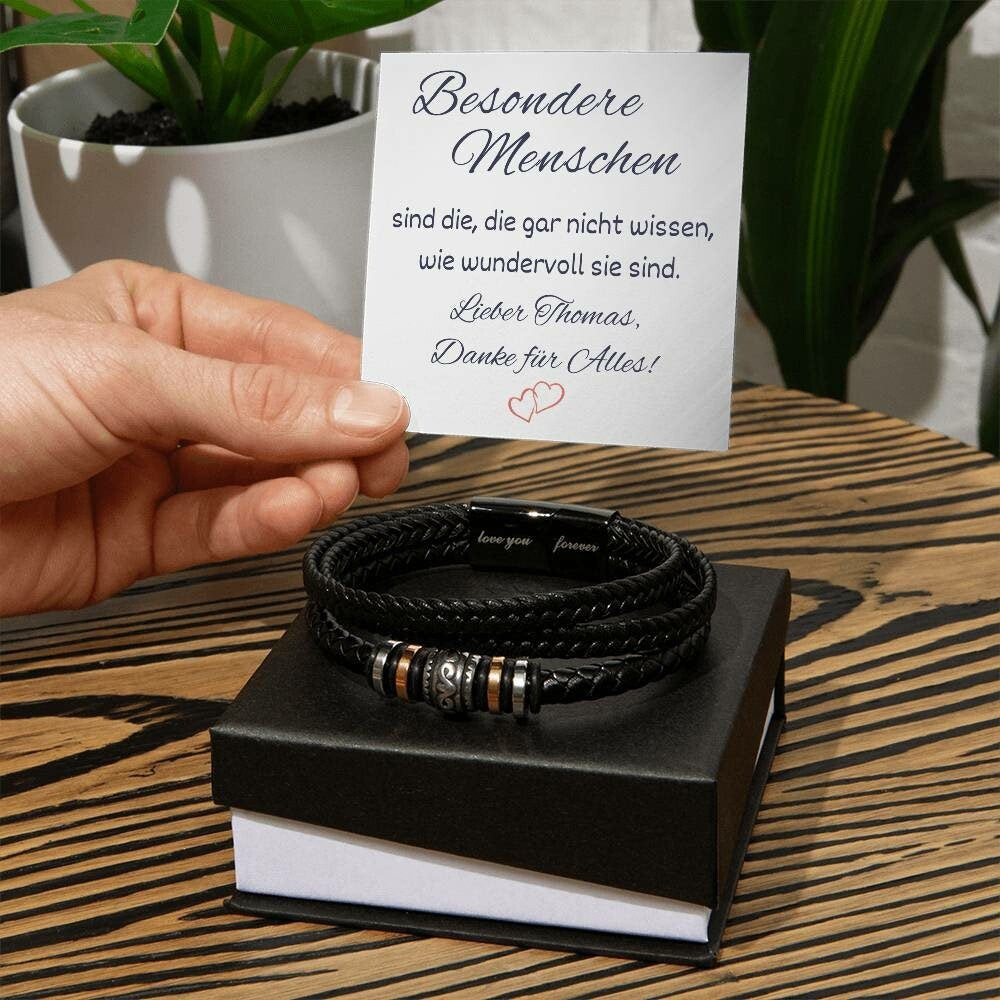 Lederarmband personalisiert "Besondere Menschen", Geschenk Valentinstag, Geschenk Lieblingsmensch, Danke Geschenk Freundin