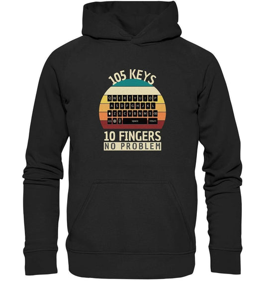 "105 Keys - 10 Fingers - No Problem" Fun für aller Computer Nerds - No1 Zocker, Autoren oder Texter - Basic Unisex Hoodie XL - Der Faun Design