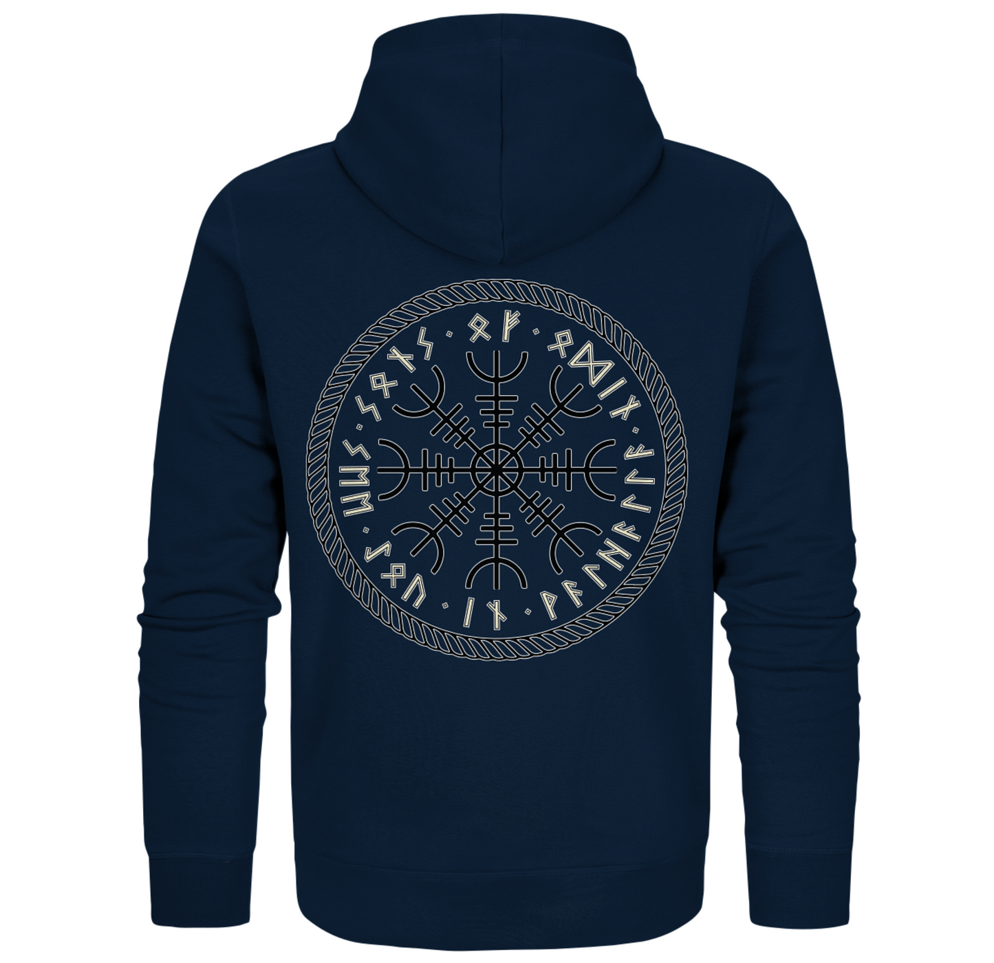 Coole Wikinger-Zipper Hoodie, Vegvisir-Shirts, Walhalla-Shirt, Kurzarm-Wikinger-Shirt, nordisches Mythologie-Geschenk - Organic Zipper