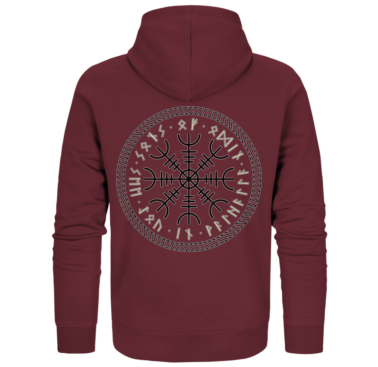 Coole Wikinger-Zipper Hoodie, Vegvisir-Shirts, Walhalla-Shirt, Kurzarm-Wikinger-Shirt, nordisches Mythologie-Geschenk - Organic Zipper