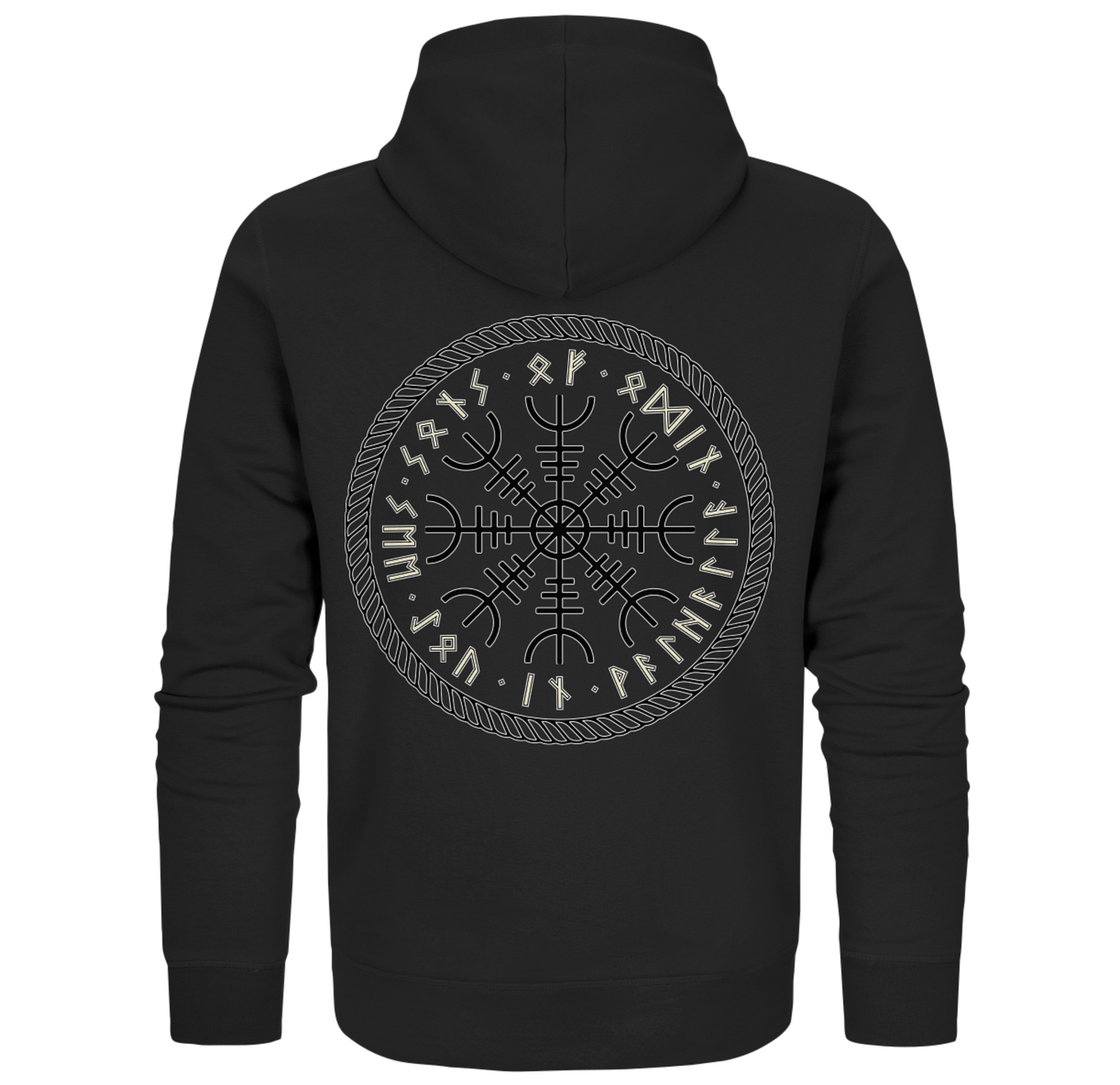 Coole Wikinger-Zipper Hoodie, Vegvisir-Shirts, Walhalla-Shirt, Kurzarm-Wikinger-Shirt, nordisches Mythologie-Geschenk - Organic Zipper