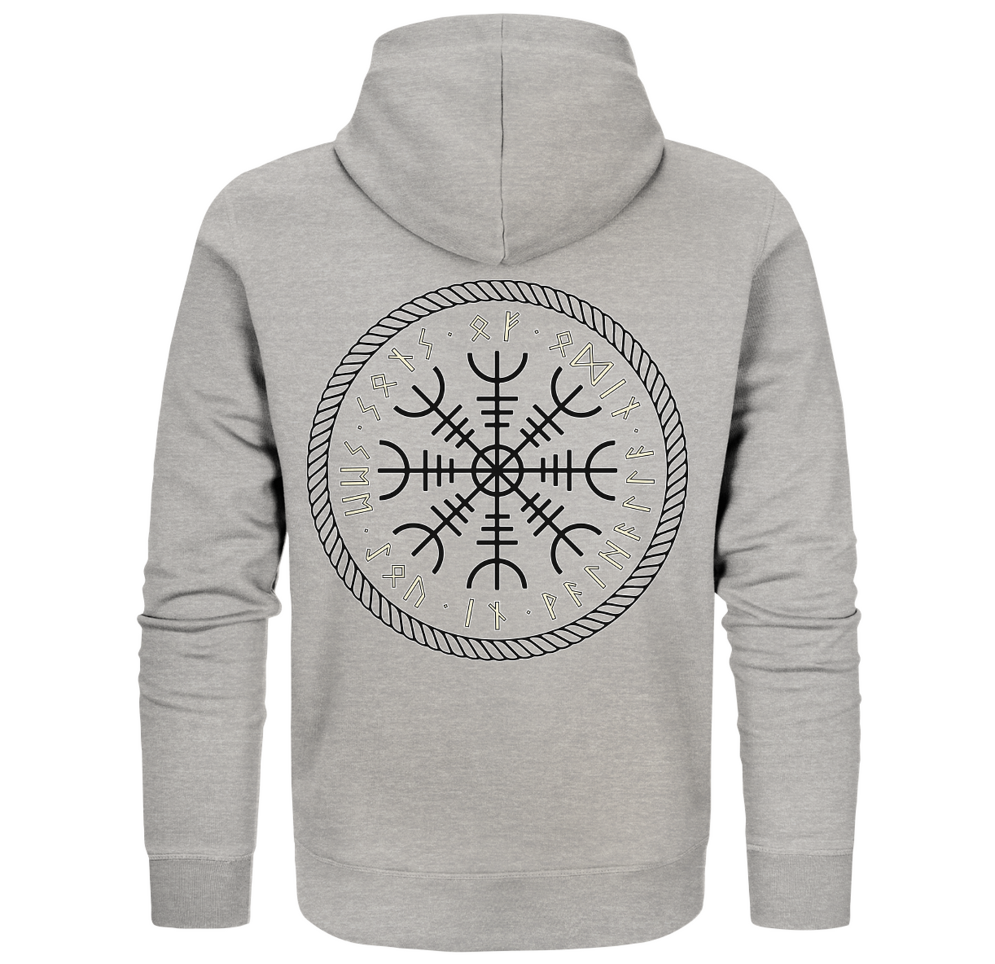 Coole Wikinger-Zipper Hoodie, Vegvisir-Shirts, Walhalla-Shirt, Kurzarm-Wikinger-Shirt, nordisches Mythologie-Geschenk - Organic Zipper