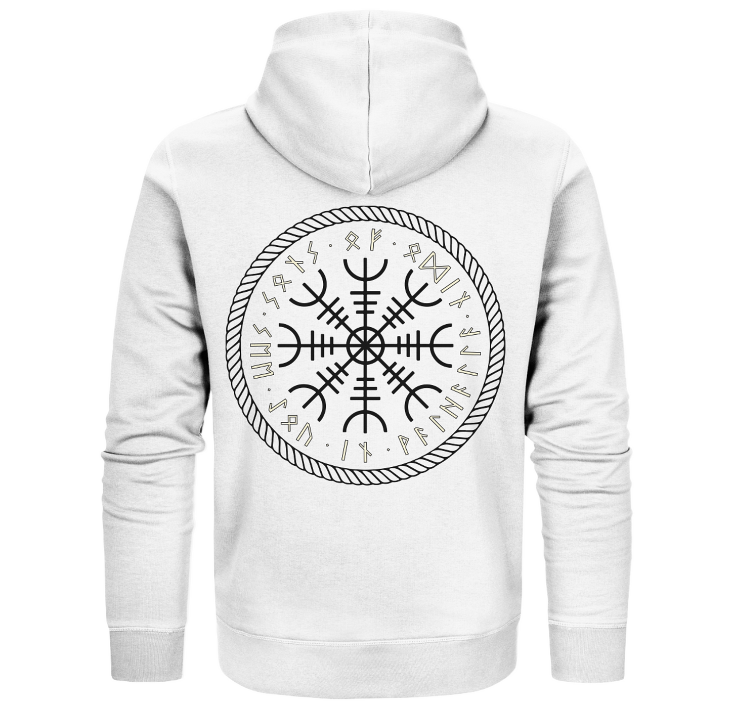 Coole Wikinger-Zipper Hoodie, Vegvisir-Shirts, Walhalla-Shirt, Kurzarm-Wikinger-Shirt, nordisches Mythologie-Geschenk - Organic Zipper