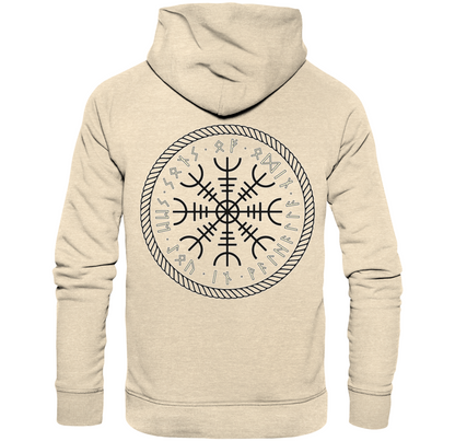 Cooler Wikinger Hoodie, Vegvisir-Shirts, Walhalla-Shirt, Bio-Baumwoll-Kurzarm-Wikinger-Shirt, nordisches Mythologie-Geschenk - Organic Hoodie