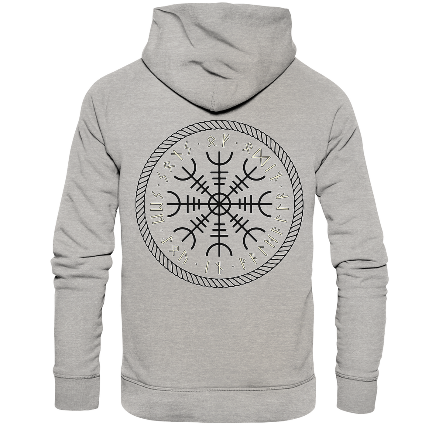 Cooler Wikinger Hoodie, Vegvisir-Shirts, Walhalla-Shirt, Bio-Baumwoll-Kurzarm-Wikinger-Shirt, nordisches Mythologie-Geschenk - Organic Hoodie