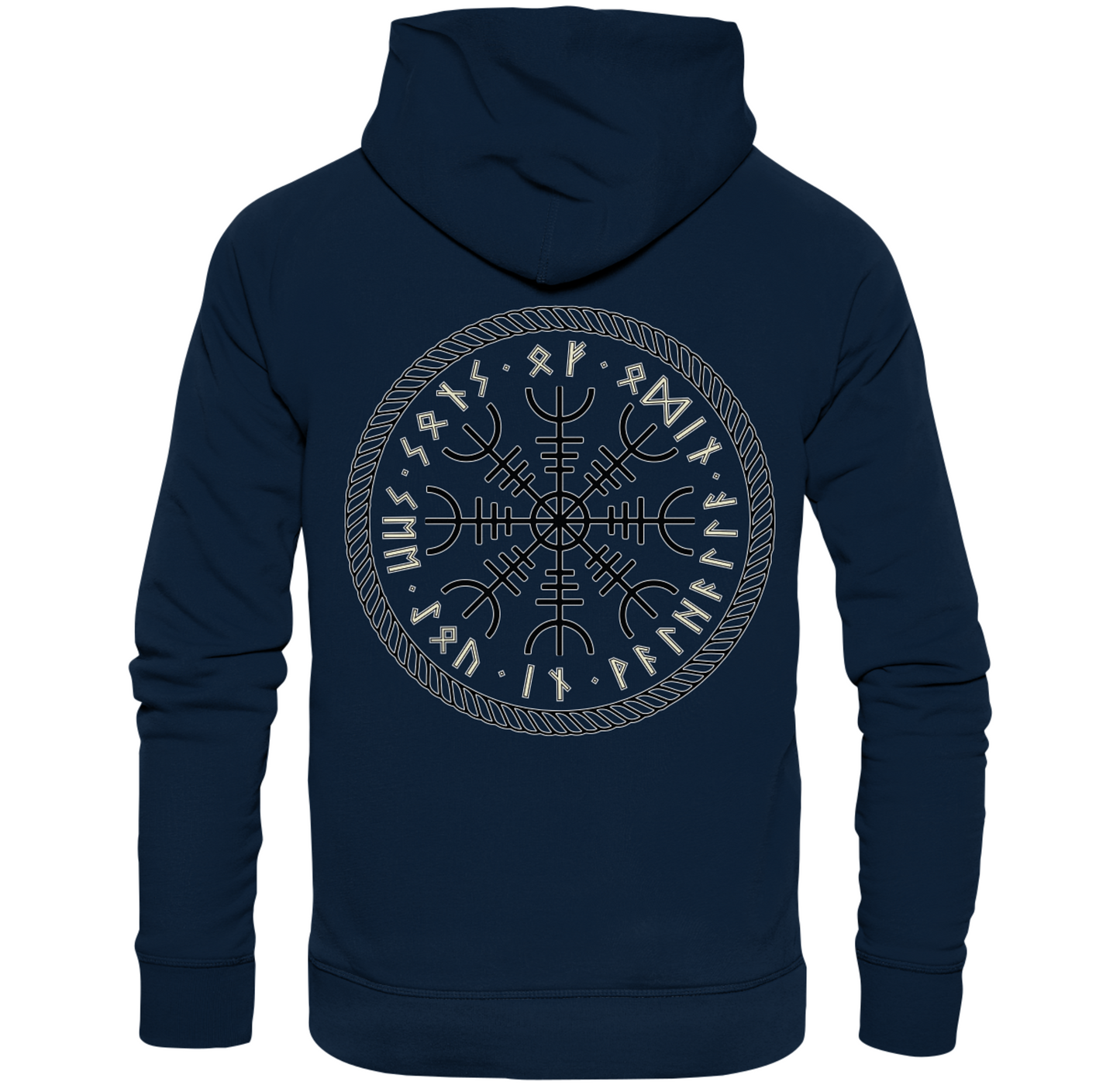 Cooler Wikinger Hoodie, Vegvisir-Shirts, Walhalla-Shirt, Bio-Baumwoll-Kurzarm-Wikinger-Shirt, nordisches Mythologie-Geschenk - Organic Hoodie