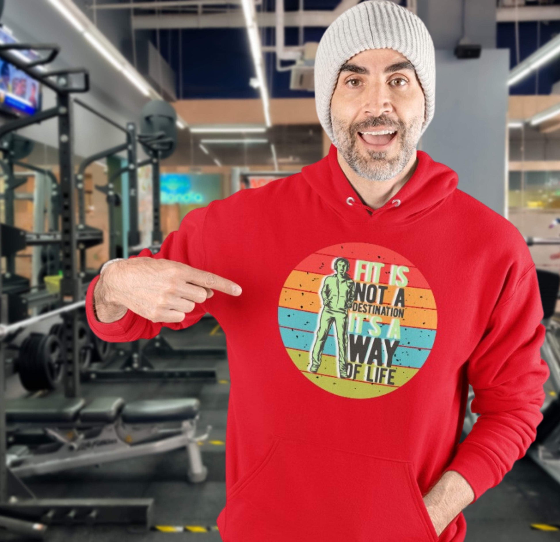 Fit is not a destination - Vintage Fun - Premium Unisex Hoodie-Fitness,Fitness & Sport,Fitnessstudio,Fun Shirt,Hobbie,schön,Sportstil,Statement,Training,Vintage