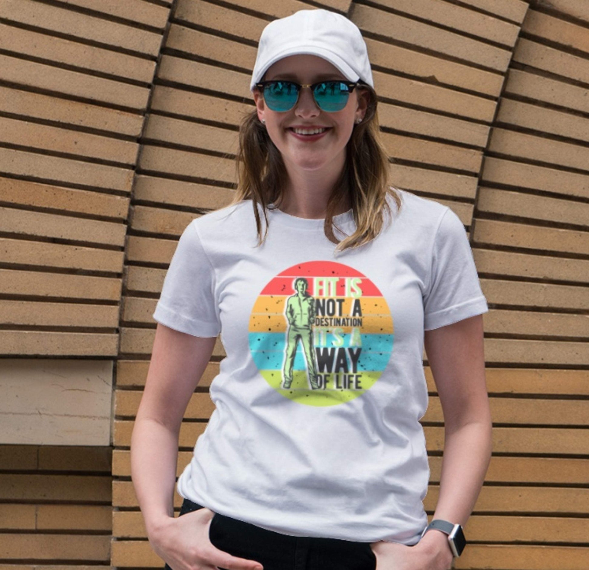 Fit is not a destination - Vintage Fun - Ladies Premium Shirt-Fitness,Fitness & Sport,Fitnessstudio,Fun Shirt,Hobbie,schön,Sportstil,Statement,Training,Vintage