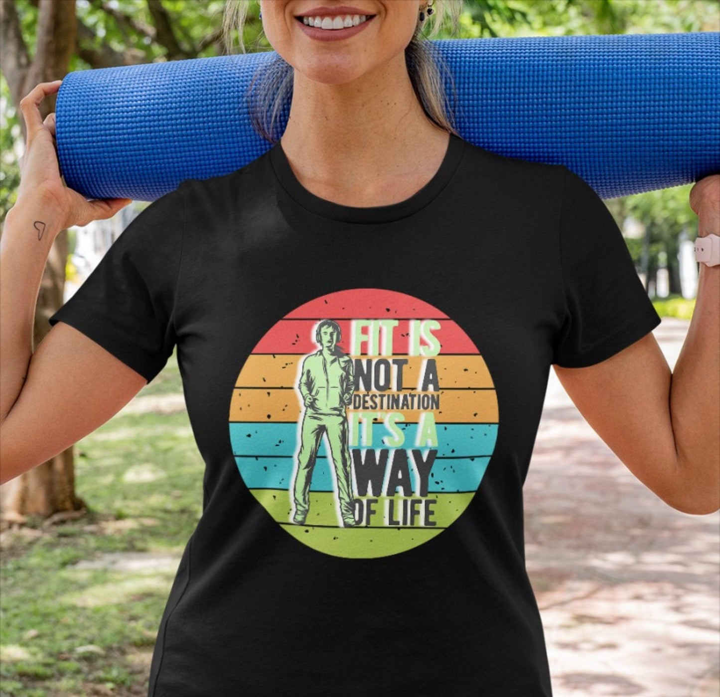 Fit is not a destination - Vintage Fun - Ladies Premium Shirt-Fitness,Fitness & Sport,Fitnessstudio,Fun Shirt,Hobbie,schön,Sportstil,Statement,Training,Vintage