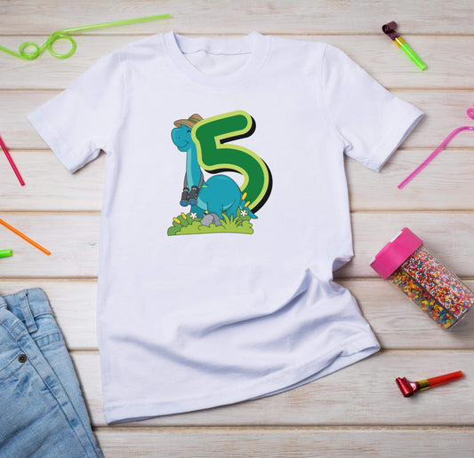 5. Geburtstag Outfit - Dino Geburtstagsshirt - Kids Premium Shirt-5 Jahre,5.geburtstag,blauer dino,cooles shirt,dino,dinofan,dinosaurier,geburtstag,geburtstagsoutfit,Geschenkidee,gruen,jungen,kinder T-Shirt,Kindergeburtstag,lieblingsteil,mädchen