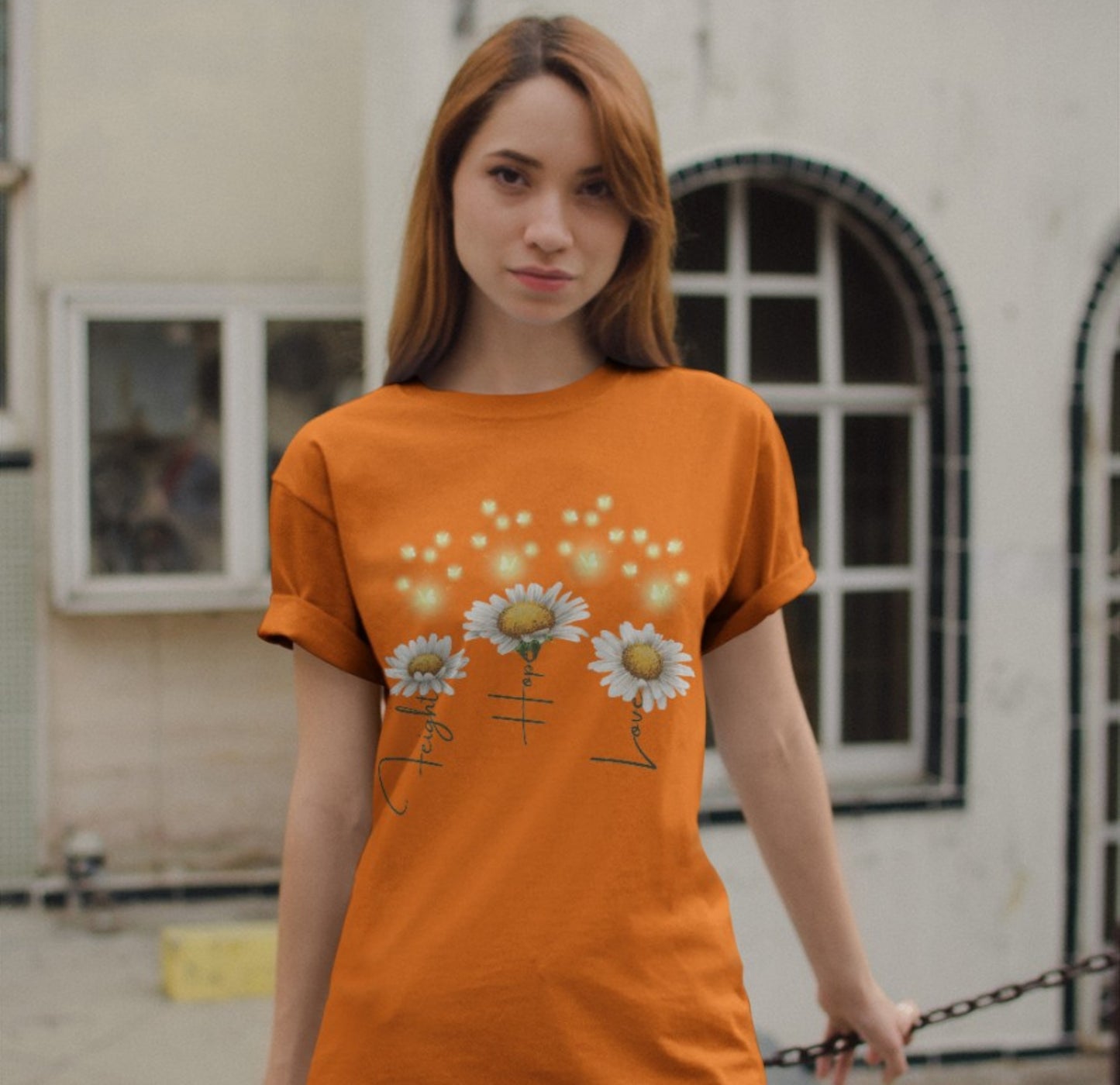 Kämpfe Hoffe Liebe Gänseblümchen Blumen - Organic Shirt