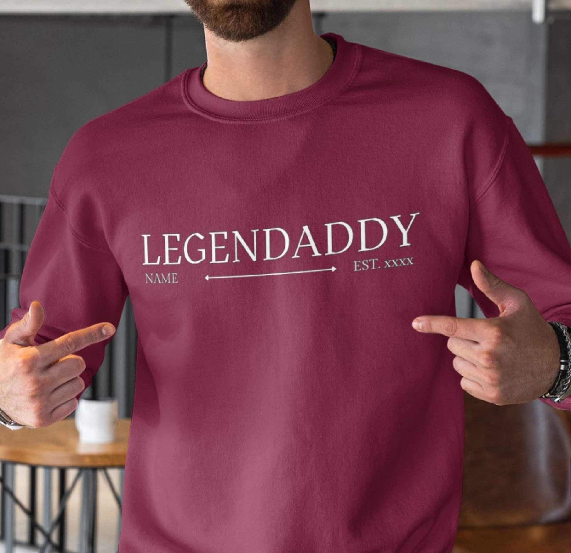 Legendaddy mit Name und Jahr personalisiert Papa Geschenk - Organic Sweatshirt-baby,baby boy,baby shower,baby shower party,bester papa,Für Männer,Geburt,Geschenk,Legendaddy,Papa,personalisierte Geschenke,Schwangerschaftsverkündung,Vatertag,Vatertags Geschenk