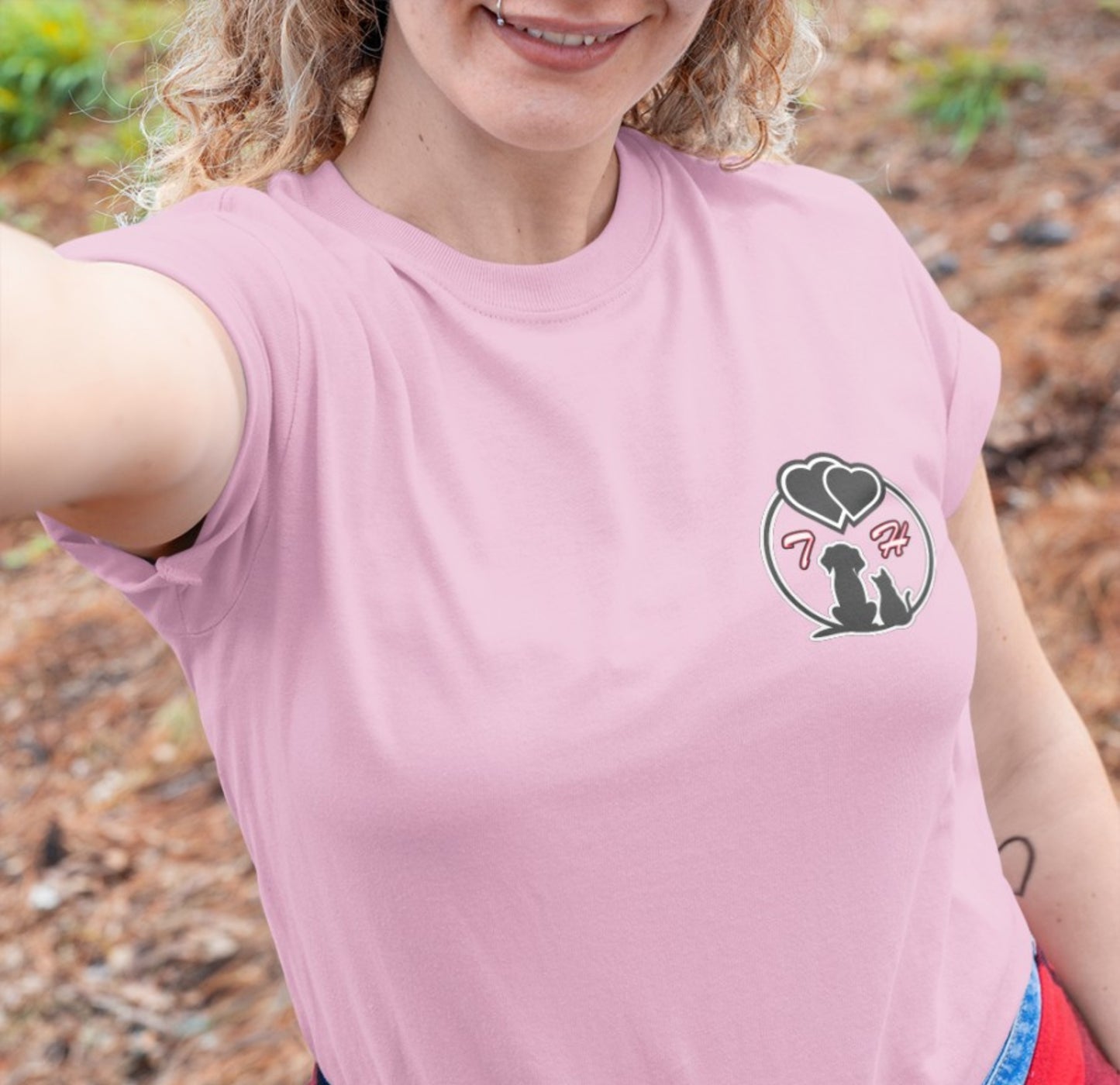 Paar Outfit Hund und Katz mit Initialen personalisiert Buchstaben Name Kombi Shirt Partner - Ladies Organic Shirt