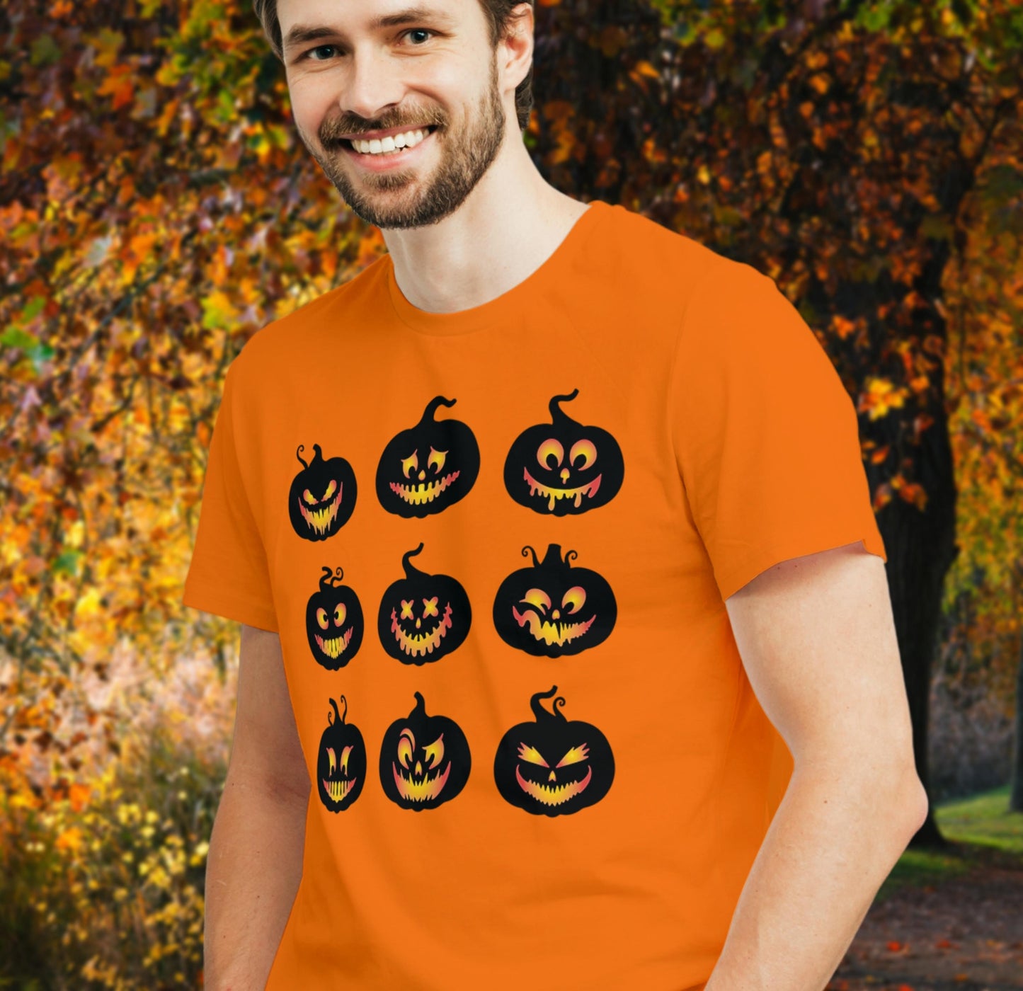 Kürbis Shirt, Halloween Shirt, Herbst T-Shirt, Kürbis Gesichter Shirt, Halloween Outfit, Jack-o-Lantern, Halloween Kostüm