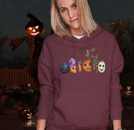 Halloween Kürbis Kapuzenpullover, Kürbis Variation, Jack-o-Windlicht Hoodie, Halloween Outfit, Gruselige Jahreszeit, Herbst Hoodie