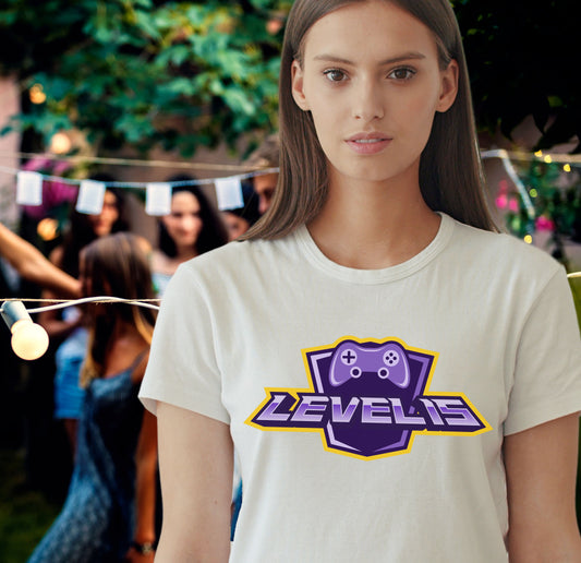 15. Geburtstag Junge Mädchen Geburtstagsshirt fünfzehnter Geburtstag Geschenk 15 Jahre Nächstes Level freigeschalte Geschenkidee für Gamer