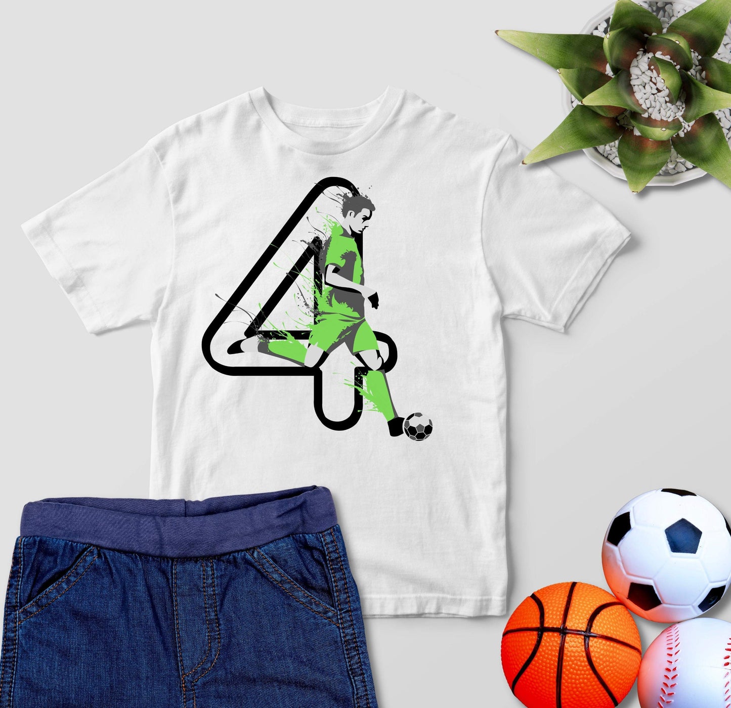 4. Geburtstag Outfit - Fußball - Kids Premium Shirt-4 Jahre,4.Geburtstag,fußball,fußballer,geburtstag,geburtstagsgeschenk,geburtstagsoutfit,Geschenk,geschenkidee,jungen,kleinkind,mädchen,perfekte grafik,rasenballsprot,trendy,unisex,vier Jahre alt,vierjährig,vierter Geburtstag,wunderschönes Design