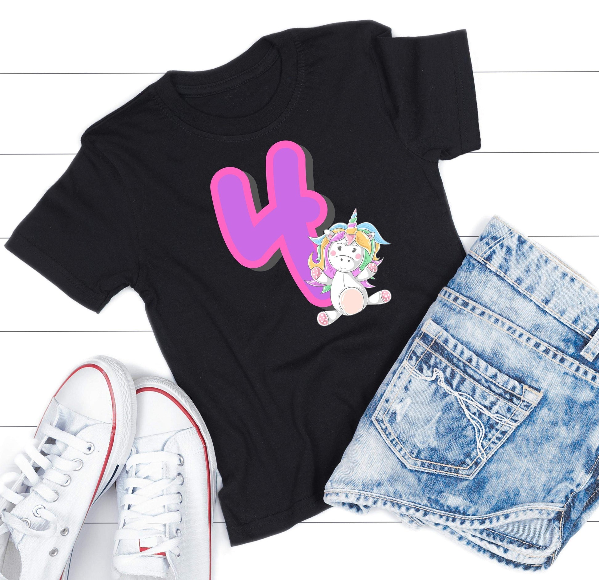 4. Geburtstag Outfit - Einhorn - Kids Premium Shirt-Der Faun Design-4 jahre,4.geburtstag,einhorn,feier,geburtstag,geburtstagsbody,geburtstagsgeschenk,geburtstagsoutfit,Geschenk,geschenkidee,großes mädchen,kleinkind,kurzarmbody,mädchen,perfekte grafik,süßer body,trendy,unicorn,vier,vierter geburtstag,wunderschönes Design