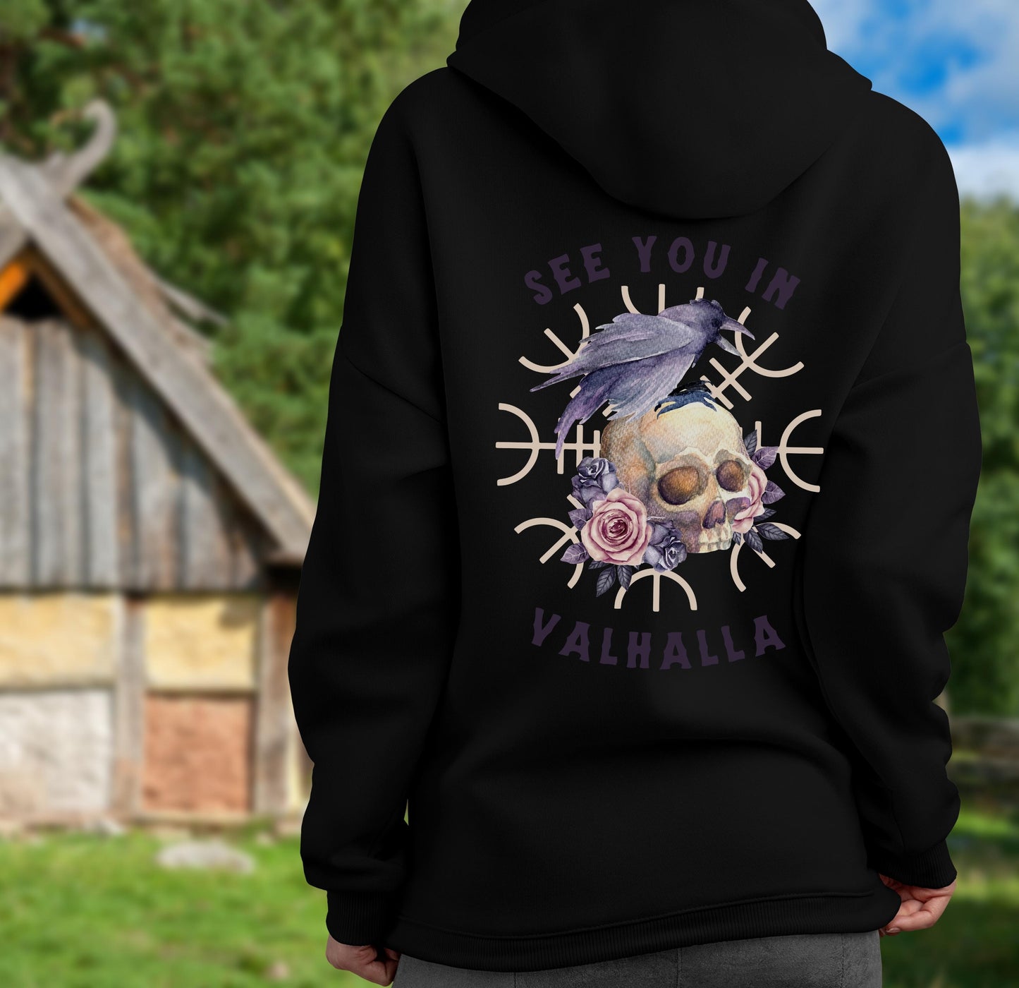 Walhalla Wikinger Hoodie, See you in Valhalla Shirts, Wikinger Rabe Shirt, Vegvisir Shirt, nordisches Mythologie Geschenk