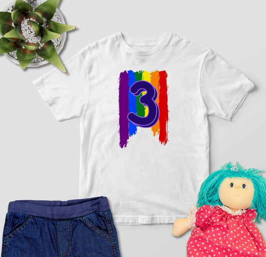 3. Geburtstag Outfit - Regenbogen - Kids Premium Shirt-3 Jahre,3.Geburtstag,bunt,bunter Regenbogen,drei Jahre alt,dreijährig,dritter Geburtstag,farbspektrum regenbogen,geburtstag,geburtstagsgeschenk,geburtstagsoutfit,Geburtstagsshirt,Geschenk,geschenkidee,jungen,Kindergeburtstag,kleinkind,mädchen,perfekte grafik,Rainbow,Regenbogen,trendy,unisex,wunderschönes Design