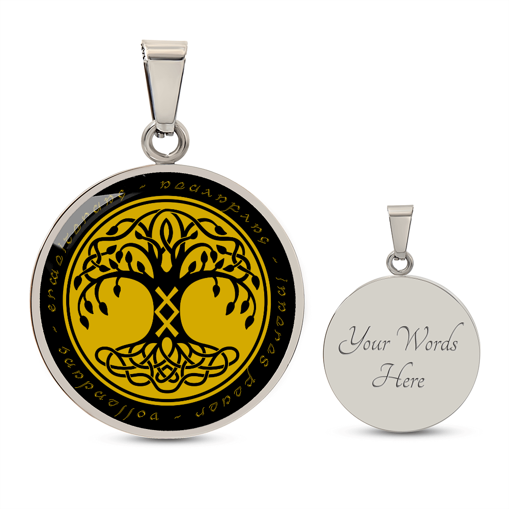 Halskette mit Lebensbaum-Anhänger, Geburtstagsrune-Anhänger-Halskette Rune Inguz