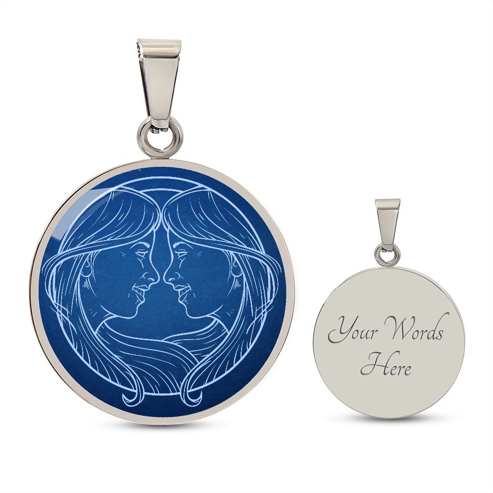 Sternzeichen Geschenk Zwilling Sternbild Anhänger Halskette mit Gravur - Einzigartiger Astrologie Schmuck für besondere Anlässe