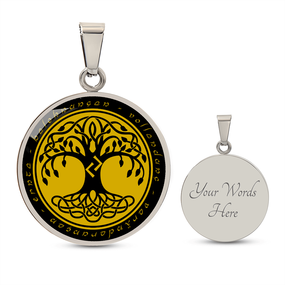 Halskette mit Lebensbaum-Anhänger, Geburtstagsrune-Anhänger-Halskette Rune Jara