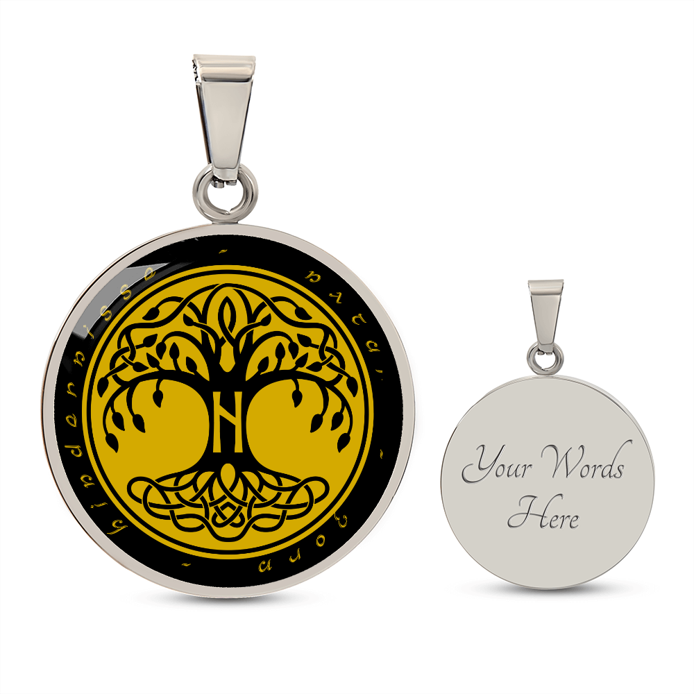 Halskette mit Lebensbaum-Anhänger, Geburtstagsrune-Anhänger-Halskette Rune Hagalaz