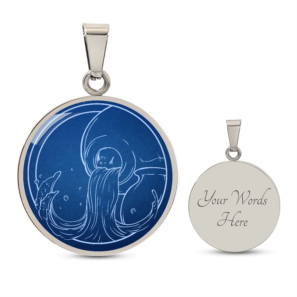 Sternzeichen Geschenk Wassermann Sternbild Anhänger Halskette mit Gravur - Einzigartiger Astrologie Schmuck für besondere Anlässe