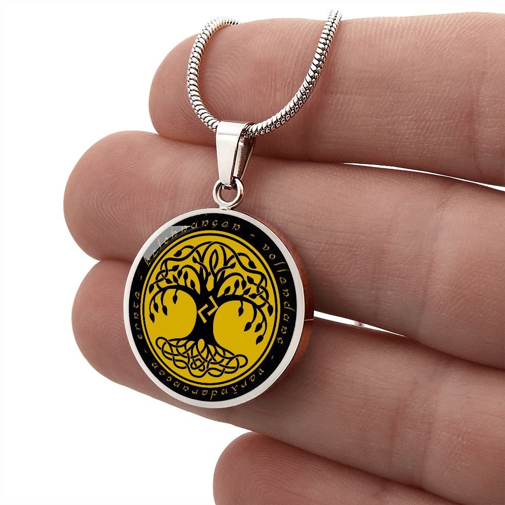 Halskette mit Lebensbaum-Anhänger, Geburtstagsrune-Anhänger-Halskette Rune Jara