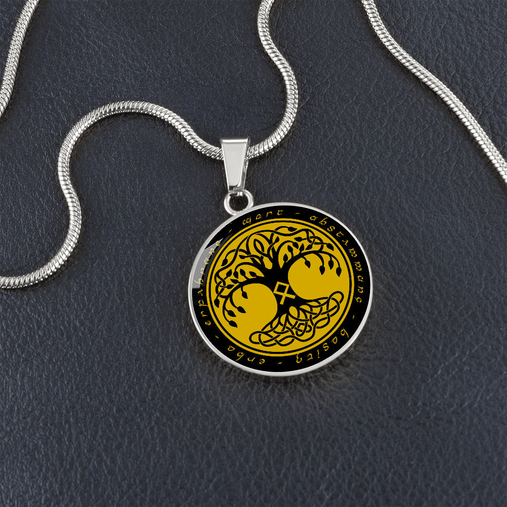 Halskette mit Lebensbaum-Anhänger, Geburtstagsrune-Anhänger-Halskette Rune Othala