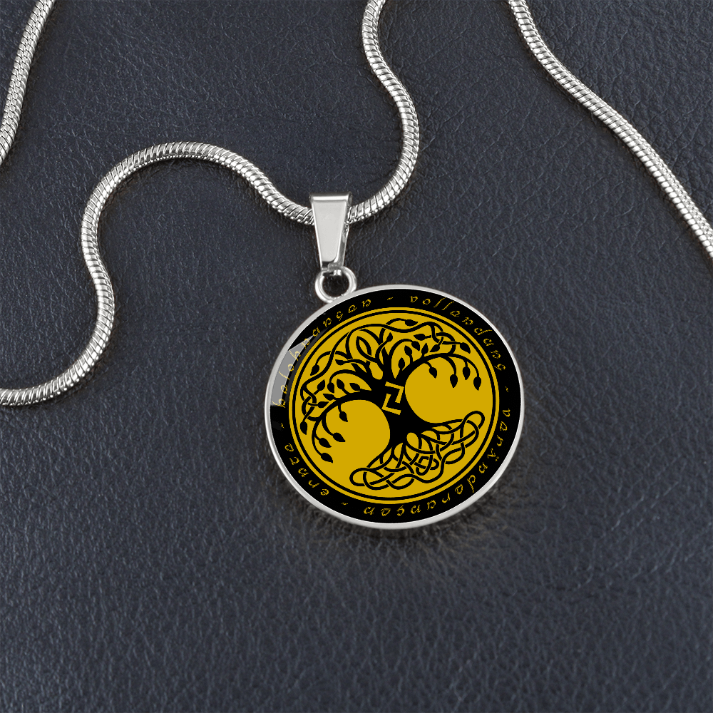 Halskette mit Lebensbaum-Anhänger, Geburtstagsrune-Anhänger-Halskette Rune Jara