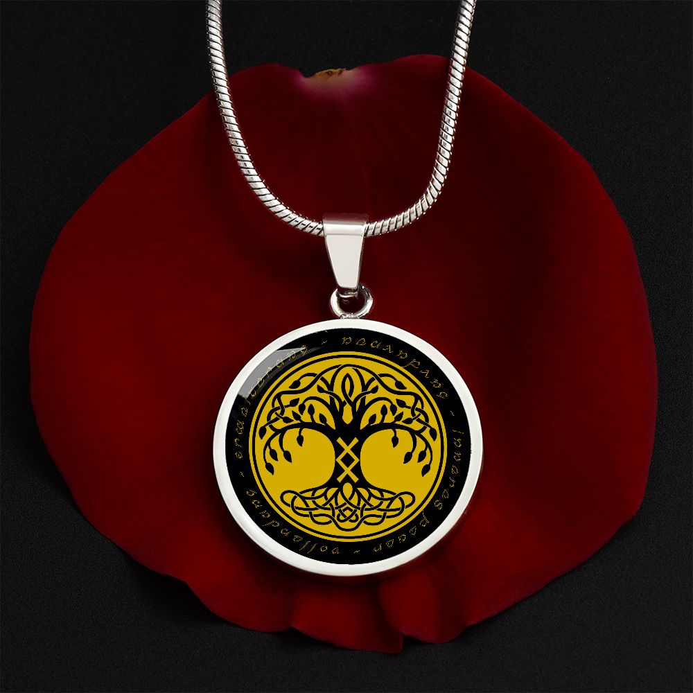Halskette mit Lebensbaum-Anhänger, Geburtstagsrune-Anhänger-Halskette Rune Inguz
