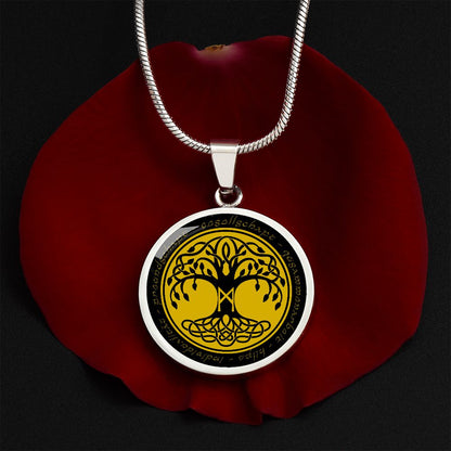 Halskette mit Lebensbaum-Anhänger, Geburtstagsrune-Anhänger-Halskette Rune Mannaz