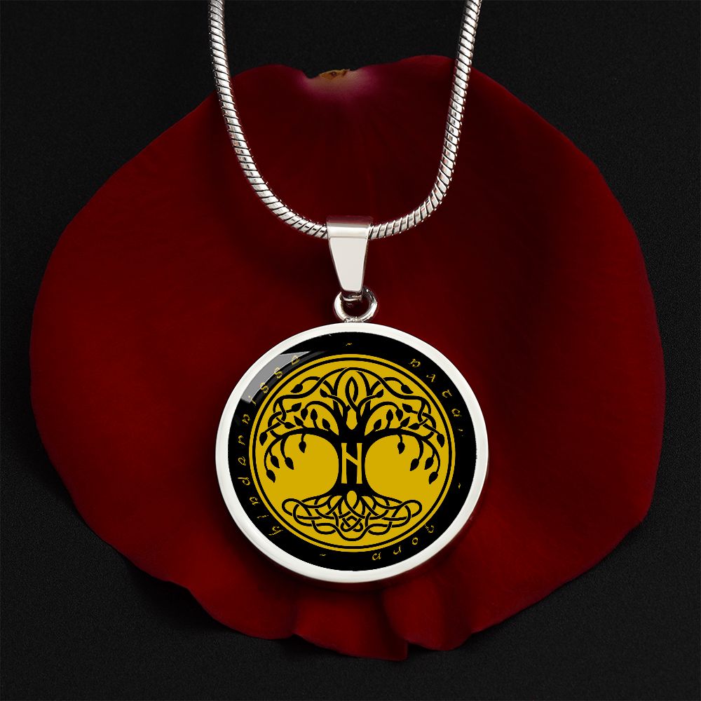 Halskette mit Lebensbaum-Anhänger, Geburtstagsrune-Anhänger-Halskette Rune Hagalaz