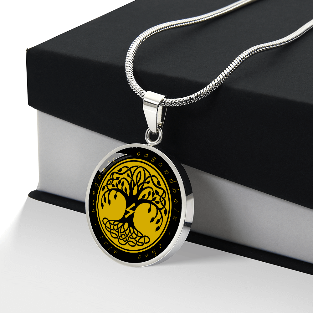 Halskette mit Lebensbaum-Anhänger, Geburtstagsrune-Anhänger-Halskette Rune Sowilo