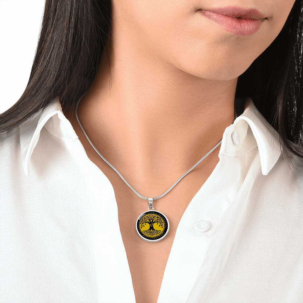 Halskette mit Lebensbaum-Anhänger, Geburtstagsrune-Anhänger-Halskette Rune Jara