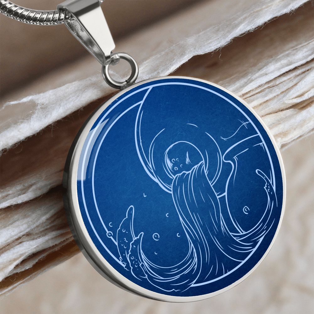 Sternzeichen Geschenk Wassermann Sternbild Anhänger Halskette mit Gravur - Einzigartiger Astrologie Schmuck für besondere Anlässe