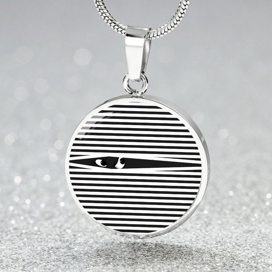 Lustige Augen Halskette mit Gravur - Schmuck mit Humor für Damen und Mädchen