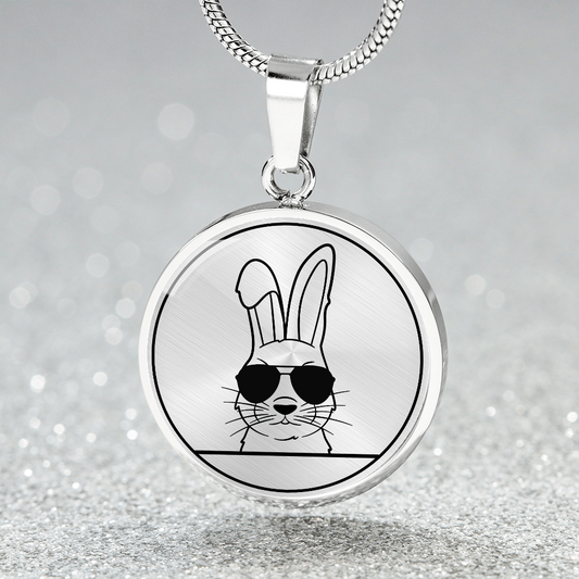 Halskette mit Gravur und Hase Anhänger Geschenk für Hasen Liebhaber und Kaninchenbesitzer schöner Meister Lampe Schmuck