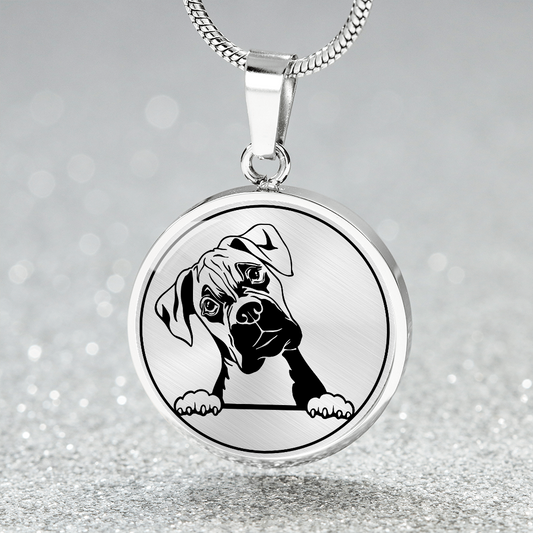 Süße Boxer Halskette mit Gravur - Perfektes Geschenk für Boxer Hundebesitzer | Handgefertigte Rassehund Ornament Schmuck