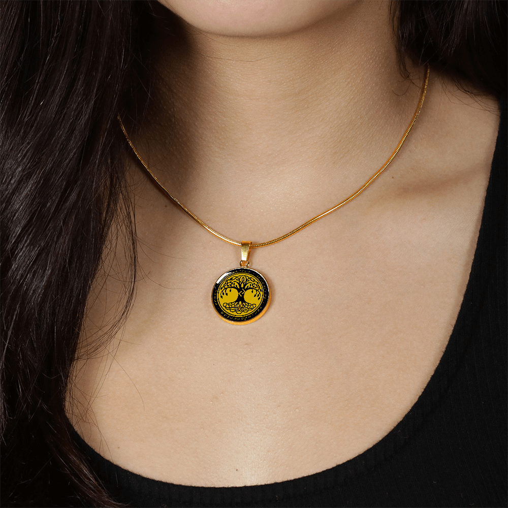 Halskette mit Lebensbaum-Anhänger, Geburtstagsrune-Anhänger-Halskette Rune Jara