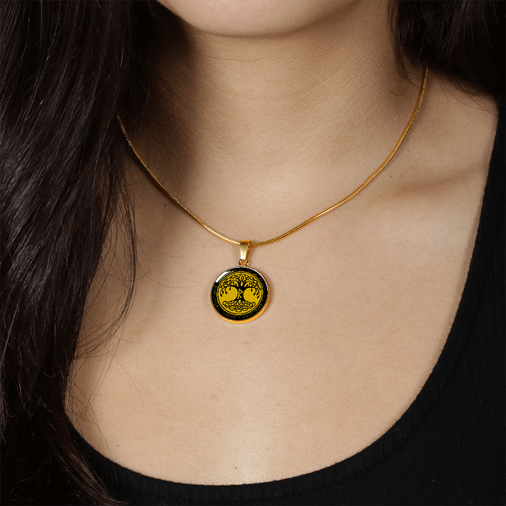 Halskette mit Lebensbaum-Anhänger, Geburtstagsrune-Anhänger-Halskette Rune Raidho