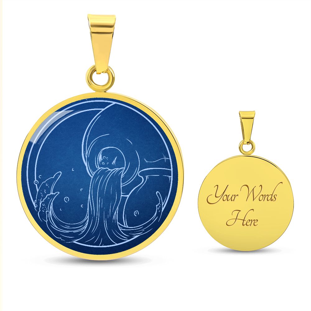 Sternzeichen Geschenk Wassermann Sternbild Anhänger Halskette mit Gravur - Einzigartiger Astrologie Schmuck für besondere Anlässe