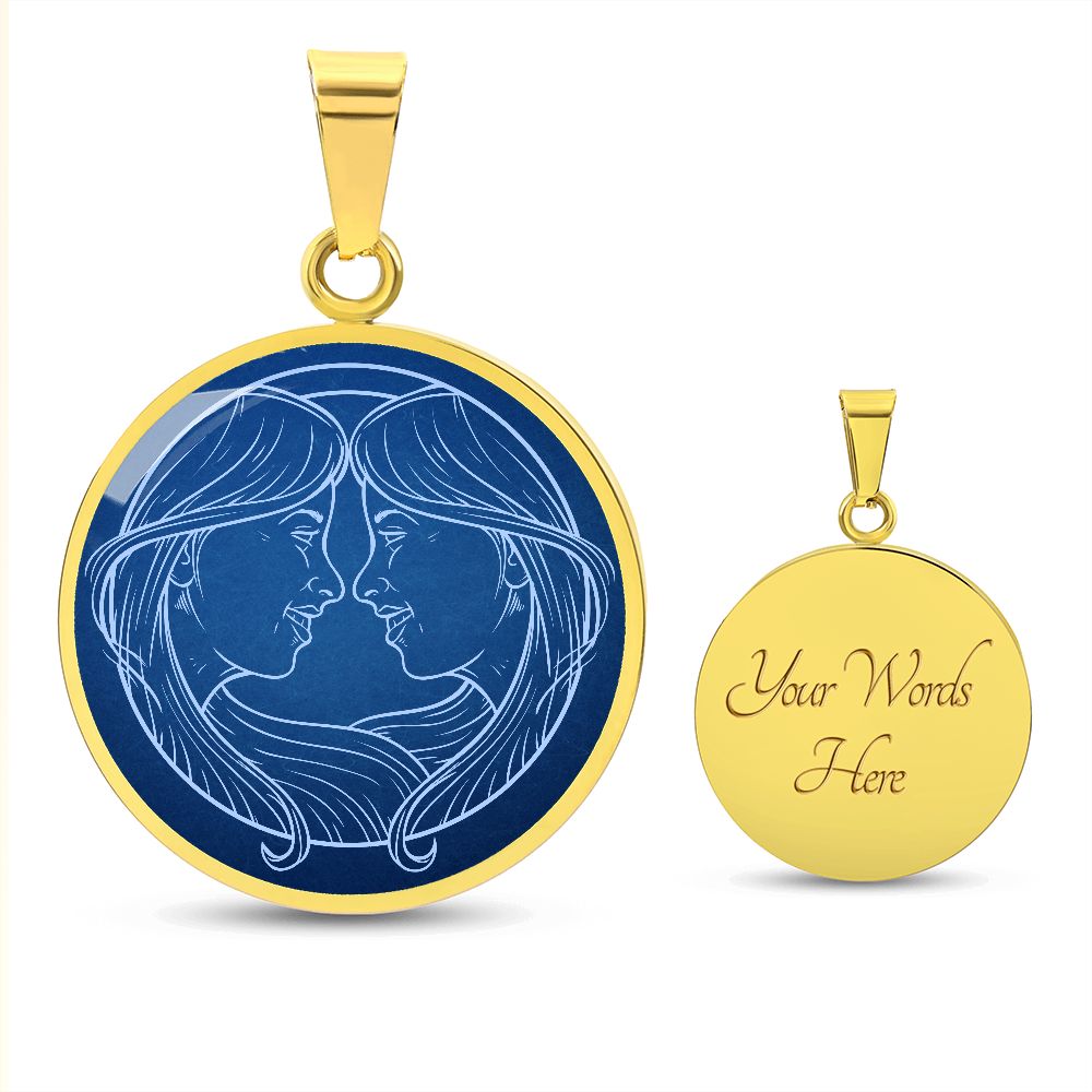 Sternzeichen Geschenk Zwilling Sternbild Anhänger Halskette mit Gravur - Einzigartiger Astrologie Schmuck für besondere Anlässe