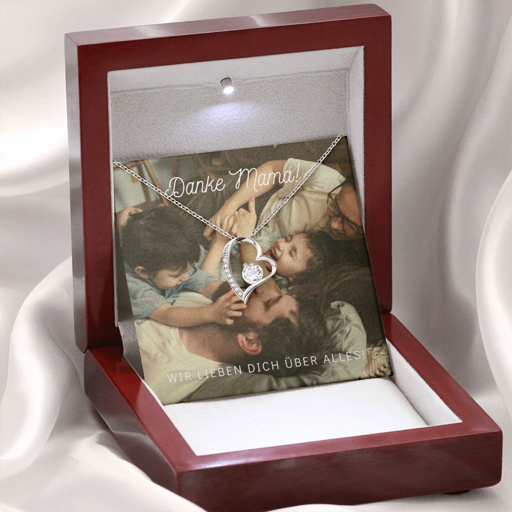 Kette personalisierbar mit Foto, Halskette Forever Love Muttertag Geschenk mit Foto, Muttertagsgeschenk