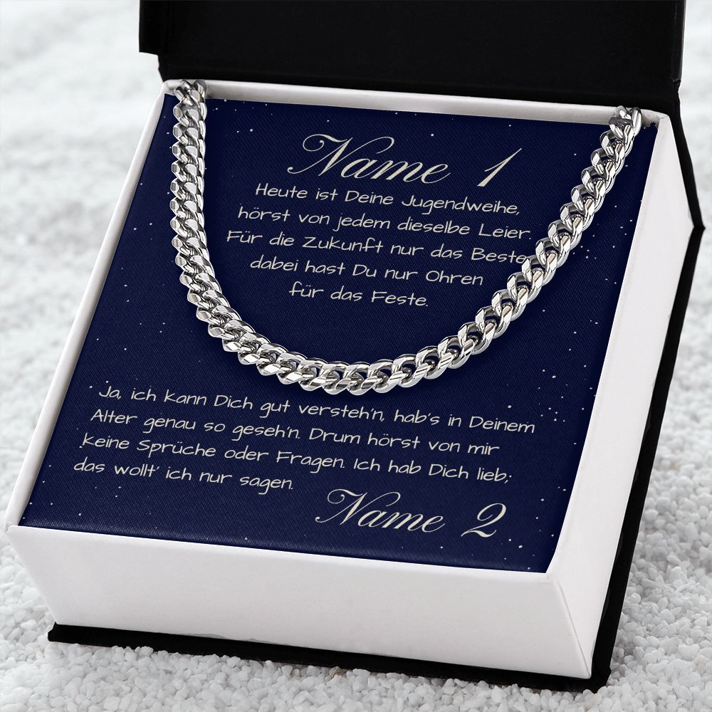Jugendweihe Geschenk für Jungen personalisierbar Grußkarte zur Jugendweihe
