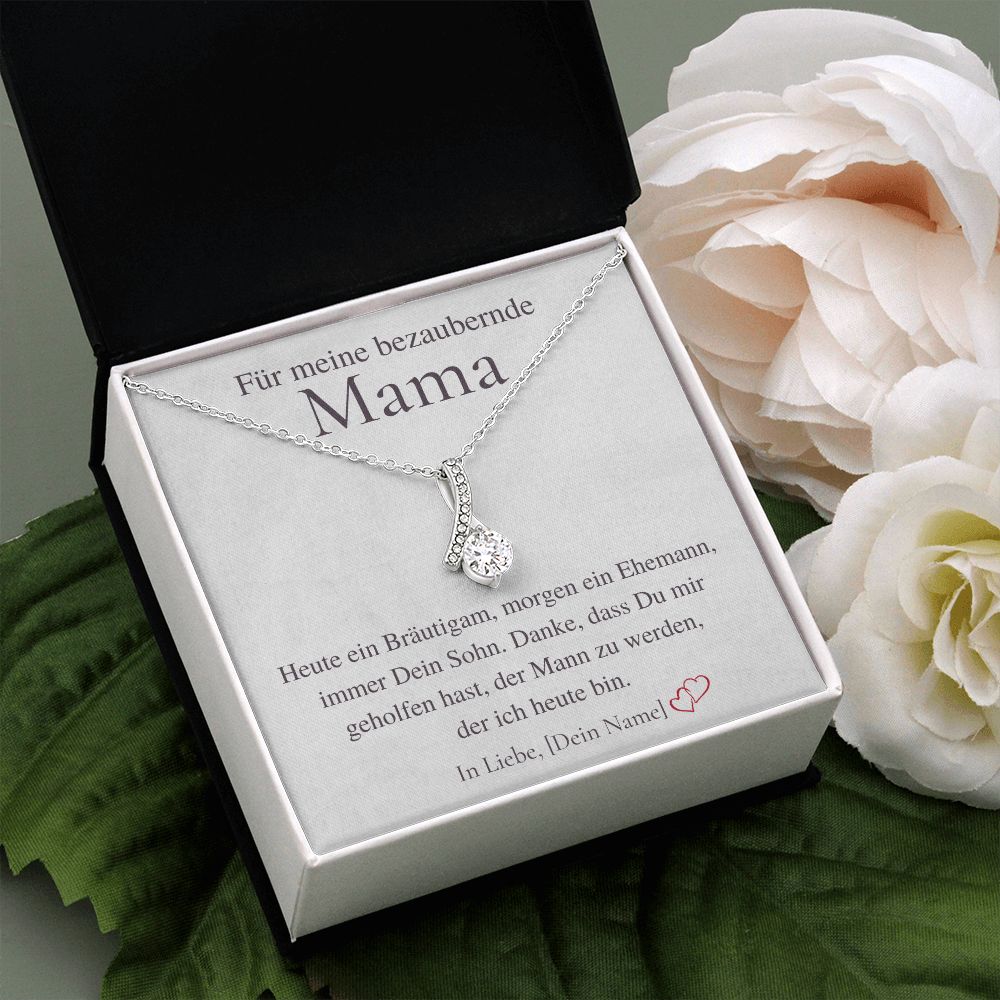 Exklusive Bräutigammutter Halskette - perfektes Dankeschön-Geschenk für Mutter des Bräutigams & Schmuck für Brautmutter