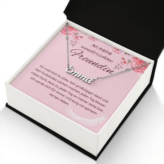 Namenskette für Deine Freundin - Geschenk zum Jahrestag oder zum Heiratsantrag
